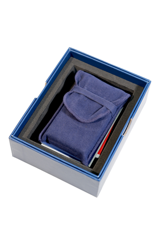 Caseti Tek Torch Perde Alev Mavi Gümüş Metal Puro Çakmağı