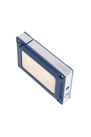 Caseti Tek Torch Pürmüz Lacivert Ahşap Desenli Metal Puro Çakmağı