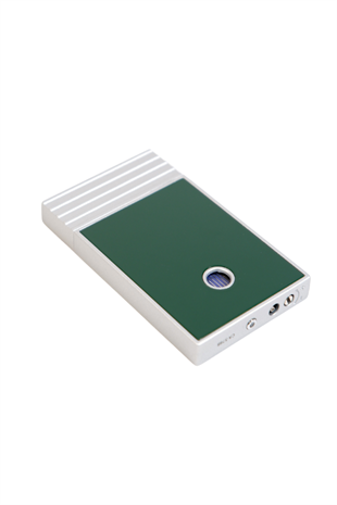 Caseti Tek Torch Perde Alev Haki Gümüş Metal Puro Çakmağı