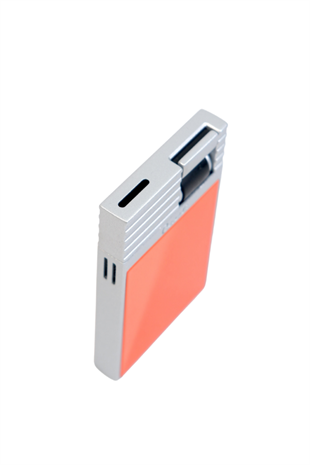 Caseti Tek Torch Perde Alev Turuncu Gümüş Metal Puro Çakmağı
