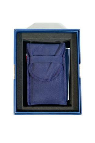 Caseti Tek Torch Perde Alev Mavi Gümüş Metal Puro Çakmağı