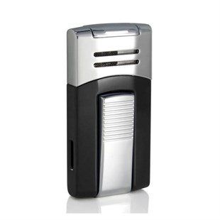 Caseti Tek Torch Pürmüz Siyah-Gümüş Puro Çakmak CA0436001