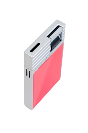 Caseti Tek Torch Perde Alev Kırmızı Gümüş Metal Puro Çakmağı