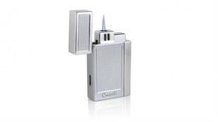 Caseti Tek Torch Pürmüz Gümüş Desenli Puro Çakmak CA0160003