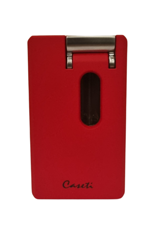 Caseti Tek Torch Pürmüz Mat Kırmızı Dahili V Kesicili Puro Çakmağı