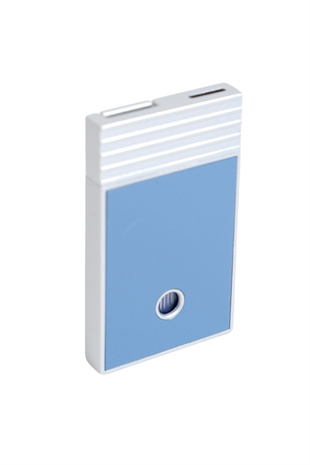 Caseti Tek Torch Perde Alev Mavi Gümüş Metal Puro Çakmağı