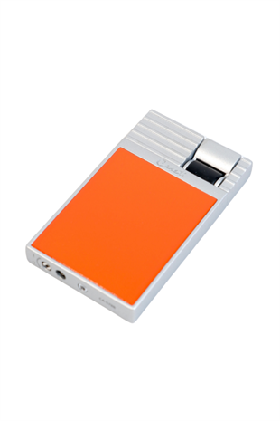 Caseti Tek Torch Perde Alev Turuncu Gümüş Metal Puro Çakmağı