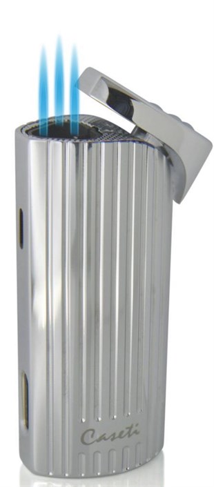 Caseti Üç Torch Pürmüz Gümüş Puro Çakmak CA04560002