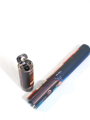 Cohiba Küba Desenli Özel Üretim Metal Puro Tüpü & Tek Torch Pürmüz Puro Çakmağı