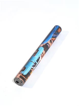 Cohiba Küba Desenli Özel Üretim Metal Puro Tüpü & Tek Torch Pürmüz Puro Çakmağı