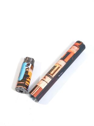 Cohiba Küba Desenli Özel Üretim Metal Puro Tüpü & Tek Torch Pürmüz Puro Çakmağı