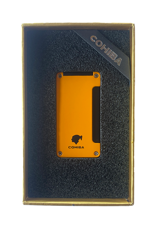 Cohiba Sarı-Siyah Tek Torch Pürmüz Metal Puro Çakmağı