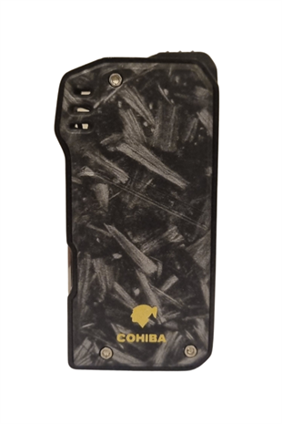 Cohiba Soft Flame Desenli Siyah Metal Pipo Çakmağı