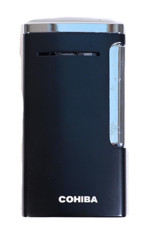 Cohiba Tek Torch Perde Alev Slim 7 Dizayn Siyah Metal Puro Çakmağı