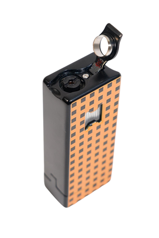 Cohiba Tek Torch Pürmüz Delicili Turuncu Nokta Desenli Metal Puro Çakmağı