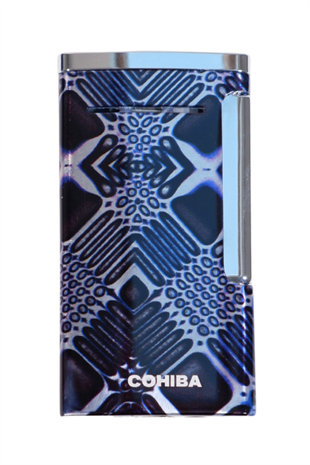 Cohiba Tek Torch Perde Alev Desenli Metal Puro Çakmağı