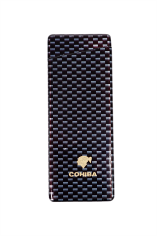 Cohiba Tek Torch Pürmüz Siyah Karbon Desenli Puro Çakmağı