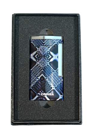 Cohiba Tek Torch Perde Alev Desenli Metal Puro Çakmağı