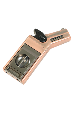 Cohiba Tek Torch Pürmüz Dahili S-V Cut & İğneli Bronz Metal Puro Çakmağı