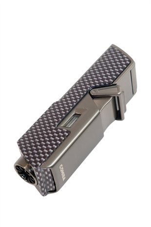 Cohiba Tek Torch Pürmüz Delici İğneli Karbon Desenli Metal Puro Çakmağı