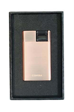 Cohiba Tek Torch Perde Alev Bronz Metal Puro Çakmağı