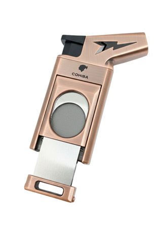 Cohiba Tek Torch Pürmüz Düz Kesicili Bronz Puro Çakmağı