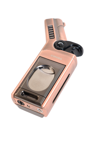 Cohiba Tek Torch Pürmüz Dahili S-V Cut & İğneli Bronz Metal Puro Çakmağı