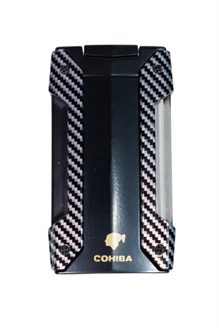 Cohiba Tek Torch Pürmüz Siyah Karbon Desenli Puro Çakmağı