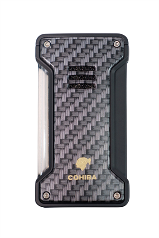 TR8964,Cohiba Tek Torch Pürmüz Siyah Karbon Desenli Puro Çakmağı
