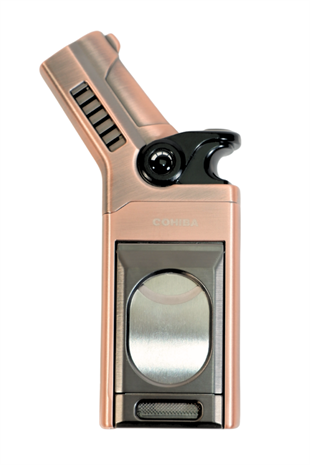 Cohiba Tek Torch Pürmüz Dahili S-V Cut & İğneli Bronz Metal Puro Çakmağı