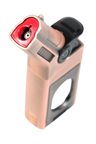 Cohiba Tek Torch Pürmüz Dahili S-V Cut & İğneli Bronz Metal Puro Çakmağı