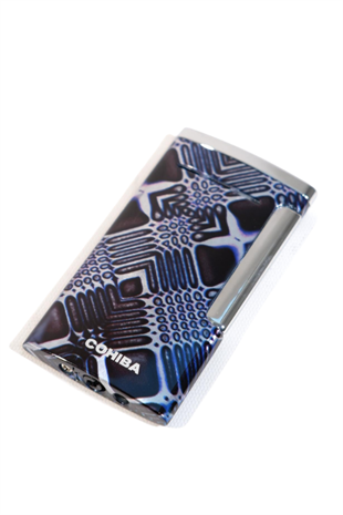 Cohiba Tek Torch Perde Alev Desenli Metal Puro Çakmağı