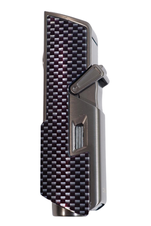 Cohiba Tek Torch Pürmüz Delici İğneli Karbon Desenli Metal Puro Çakmağı