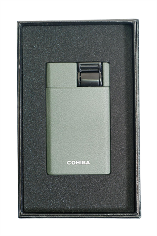 Cohiba Tek Torch Perde Alev Haki Metal Puro Çakmağı