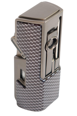 Cohiba Tek Torch Pürmüz Delici İğneli Karbon Desenli Metal Puro Çakmağı