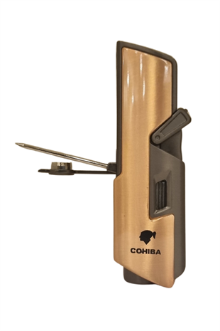 Cohiba Tek Torch Pürmüz Bronz-Gunmetal Dahili Delici & İğne Metal Puro Çakmağı