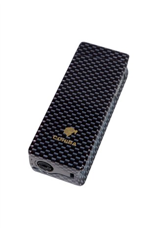 Cohiba Tek Torch Pürmüz Siyah Karbon Desenli Puro Çakmağı