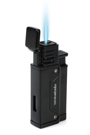 Conquistador Tek Torch Pürmüz Siyah Delicili Metal Puro Çakmağı