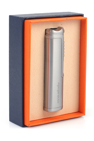 Conquistador Tek Torch Pürmüz Gümüş Metal Puro Çakmağı