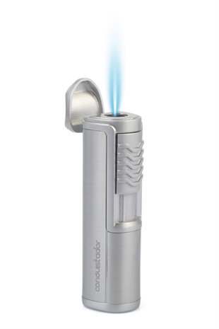 Conquistador Tek Torch Pürmüz Gümüş Metal Puro Çakmağı