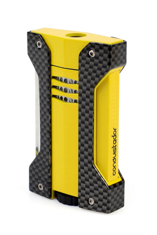 Conquistador Tek Torch Pürmüz Karbon Sarı Defi Extreme Dizayn Metal Puro Çakmağı
