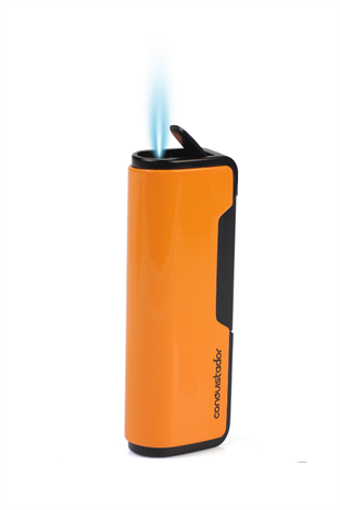 Conquistador Tek Torch Pürmüz Sarı Siyah Metal Puro Çakmağı