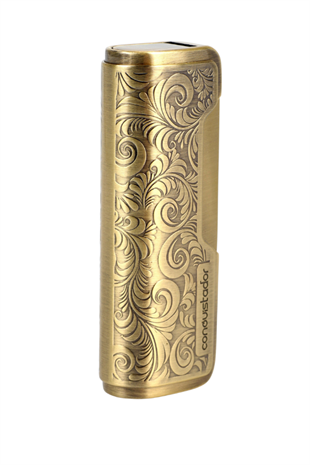 Conquistador Tek Torch Pürmüz Gold İşlemeli Metal Puro Çakmağı