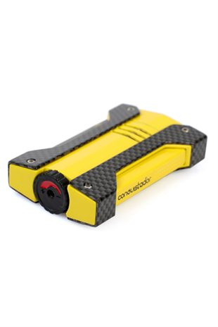 Conquistador Tek Torch Pürmüz Karbon Sarı Defi Extreme Dizayn Metal Puro Çakmağı