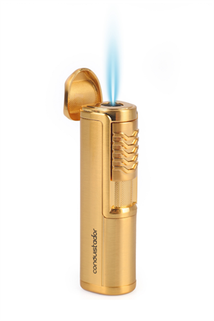 Conquistador Tek Torch Pürmüz Gold Metal Puro Çakmağı