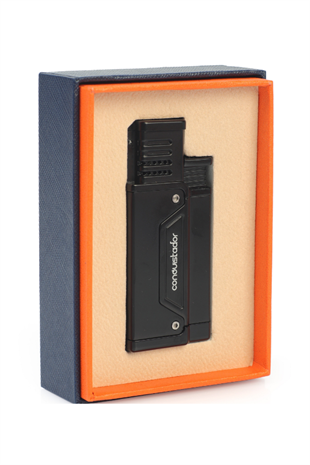 Conquistador Tek Torch Pürmüz Siyah Delicili Metal Puro Çakmağı