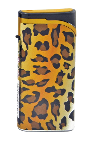 PremiumQuality Leopar Desenli Tek Torch Pürmüz Plastik Puro Çakmağı