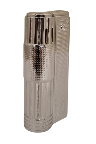 PremiumQuality Gümüş Tek Torch Pürmüz Metal Puro Çakmağı