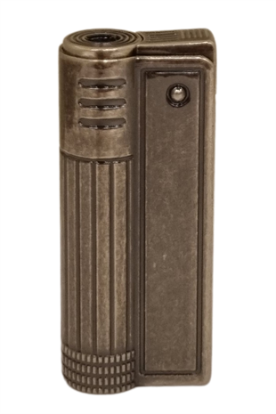 PremiumQuality Fırçalı Gümüş Tek Torch Pürmüz Metal Puro Çakmağı