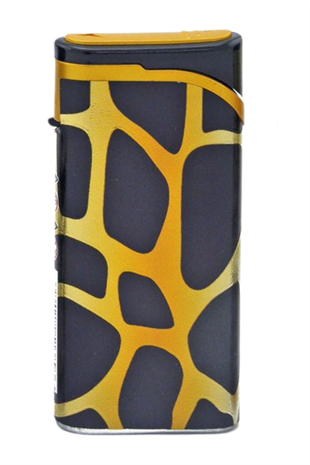 PremiumQuality Leopar Desenli Siyah Tek Torch Pürmüz Plastik Puro Çakmağı